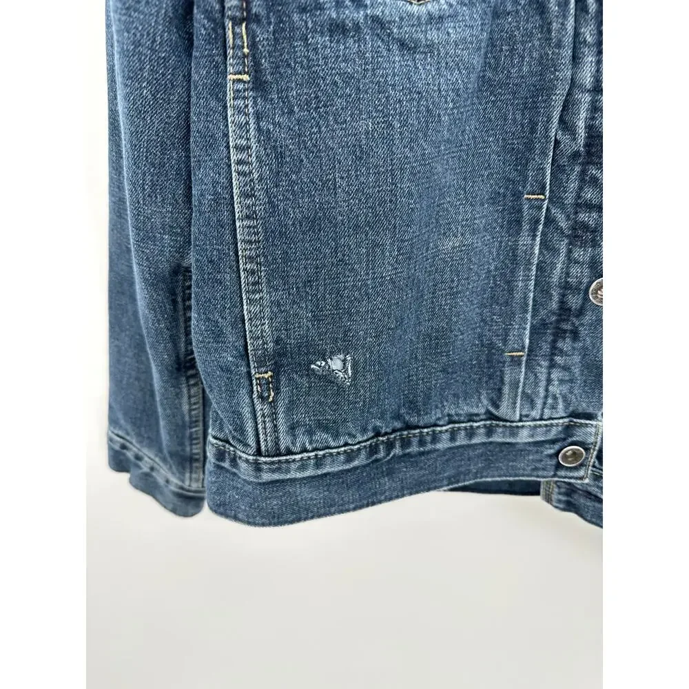 Levi's Jacket‎ Men MEDIUM Blue 2002 Denim Quilted Insulated Long Sleeve Trucker